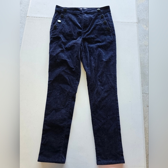 Loft Corduory Pants Women Sz 4 Blue Zipper Straight Pockets Mid Rise 28x30 - Picture 3 of 13